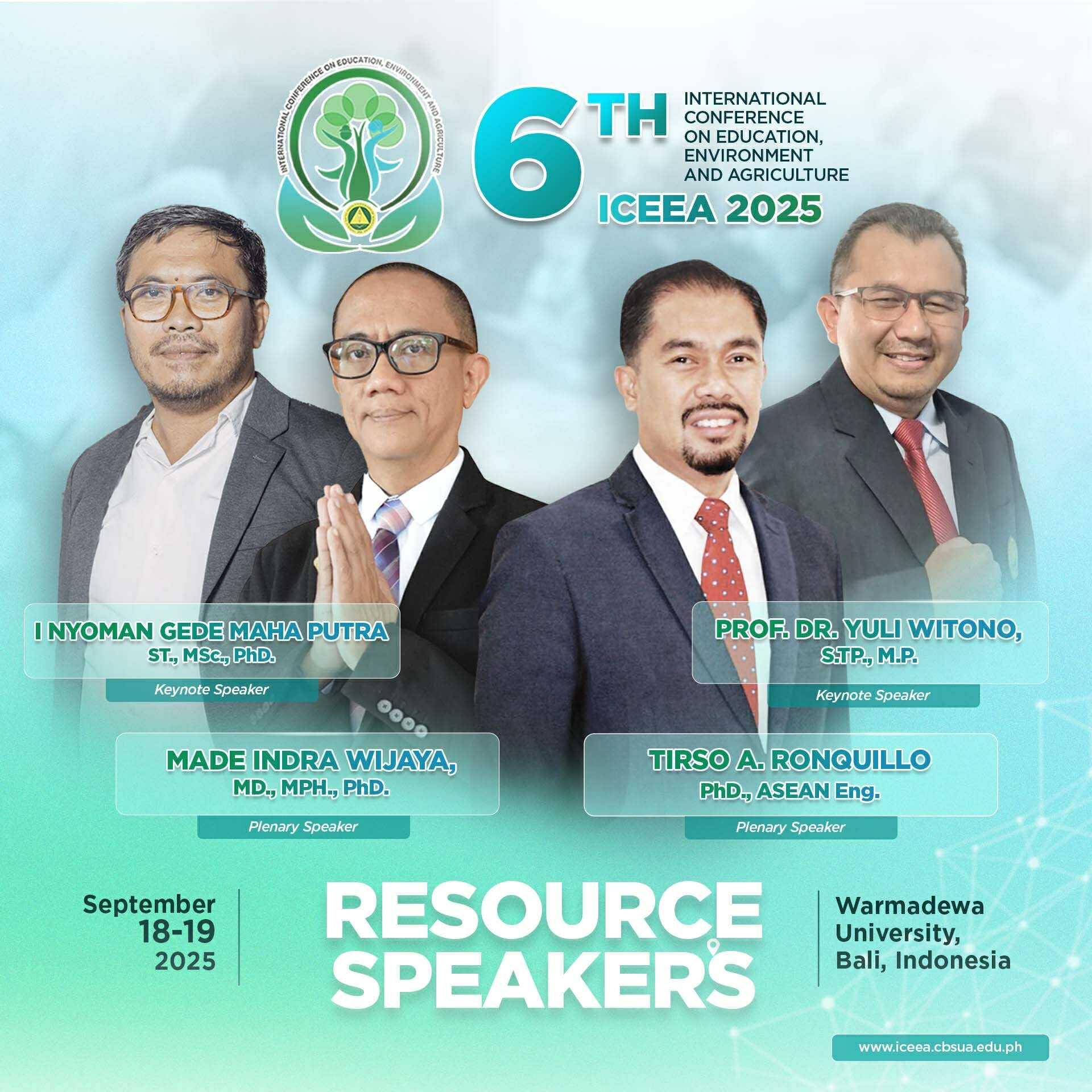 ICEEA 2025 Resource Speakers